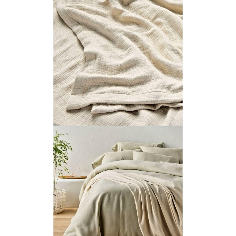 Casaluna Full/Queen Size Rayon Bamboo Blissfull Doublecloth Reversible Blanket - Picture 2 of 7